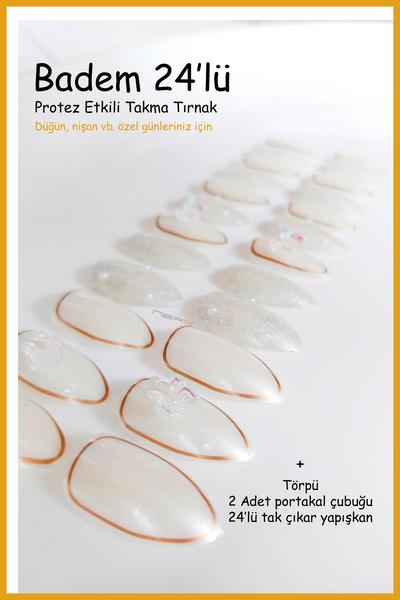 Nera Classy 24 Adet Takma Tırnak Seti & Zararsız Yapıştırıcı