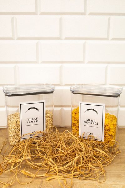DNS HOME 2-Piece Storage Container Storage Box Container Mica Set 2100 ml