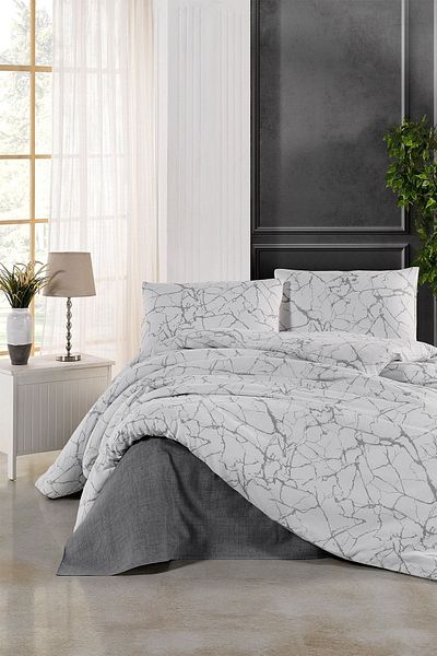 Tabu Home Σετ Παπλωματοθήκη Μονής La Marble με Μαρμάρινο Μοτίβο