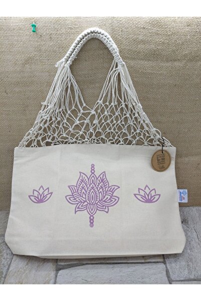 OBİDEV حقيبة شبكية بطبعة لوتس