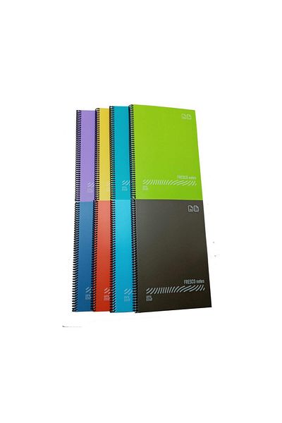 Gıpta Fresco Spiral A4 72 Sheets Checkered Plastic Notebook - Pack of 12