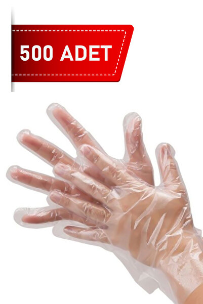 Floraplast Plastik Şeffaf Tek Kullanımlık Dayanıklı Mutfak Bahçe Hobi Temizlik İş Manav Poşet Eldiven 500 AD
