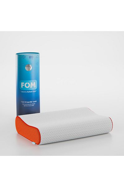 FOM Μαξιλάρι Ορθοπεδικό Flex Full Sleep - Visco Comfort, 60x40x14/11 cm, Πορτοκαλί
