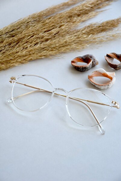 LOOKUP NEW نظارات ستيفاني للجنسين للنساء والرجال شفافة باللون الذهبي والأزرق ...