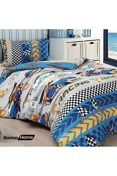 Boreas Home Set de husă de pilotă cu model Blue Car Adventure