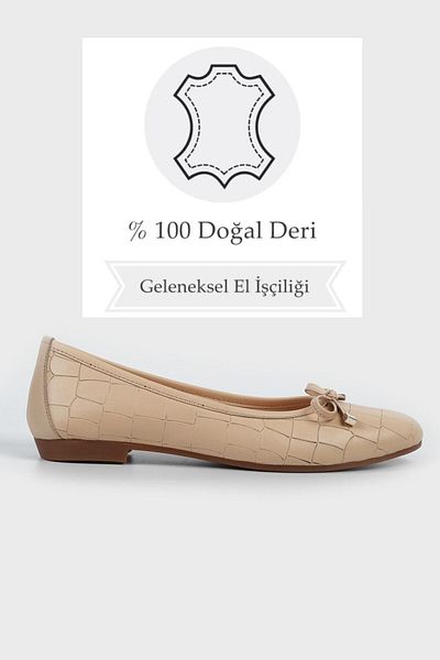 TUNAELLİ WOMEN'S BEIGE GENUINE NATURAL LEATHER NUMBER 35-41 -42 SHOES