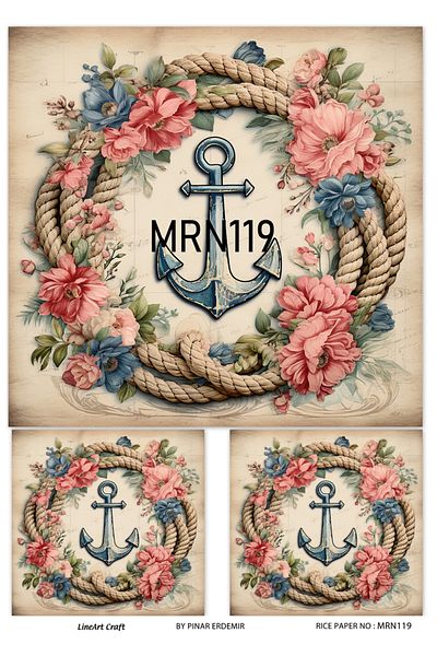 LİNEART Brass Patterned LineArt Decopage Paper - LA-MRN119