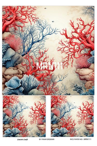 LİNEART LineArt Rice Patterned Decopage Paper - LA-MRN111