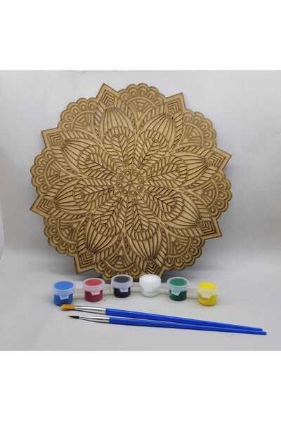 DESTİNA Destina Ahşap Mandala Boyama Seti "Model97 23cm*23cm"