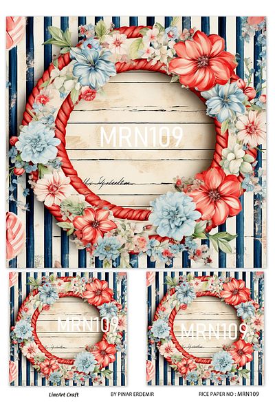 LİNEART Brass Patterned LineArt Decopage Paper - LA-MRN109