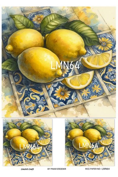 LİNEART Brass Patterned LineArt Decopage Paper - LA-LMN64