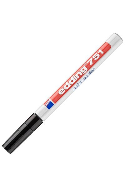Edding Marker Paint Decoration Pen 1-2 mm Black Round Tip (Pack of 10)