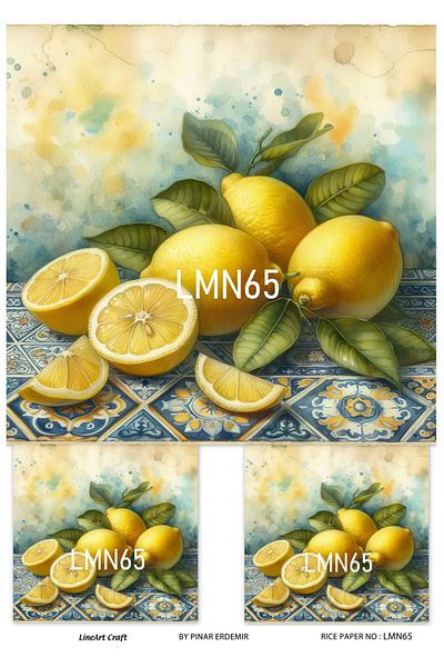 LİNEART Brass Patterned LineArt Decopage Paper - LA-LMN65