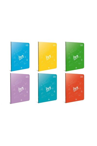 Gıpta A4 80 Sheets Unlined Notebook - Back Wire Stitching Plastic Cover, 12 Pack