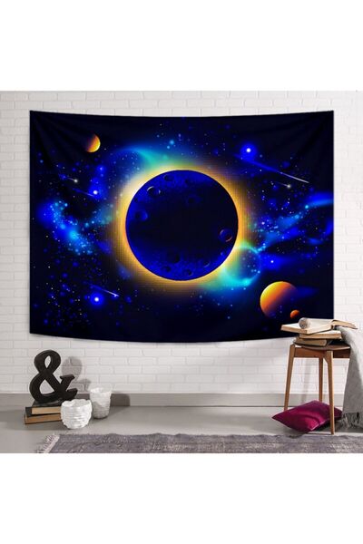 PASAJ HOME Mavi Gezegen Duvar Örtüsü