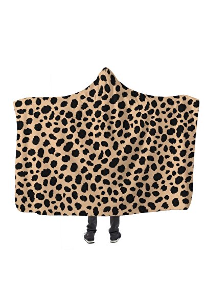 PASAJ HOME Leopar Desen Kapşonlu Battaniye