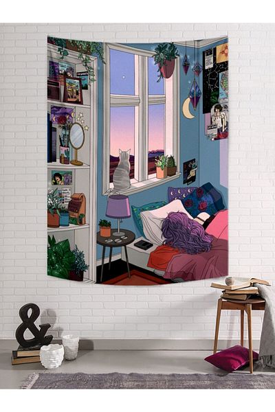 PASAJ HOME Dreaming Girl Wall Tapestry