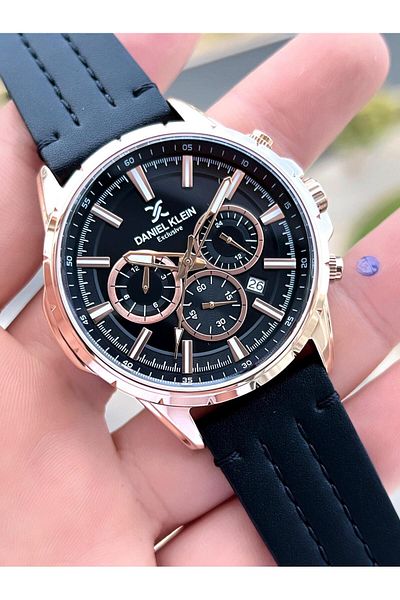 Daniel Klein Leather Cord 30 Mt Water Resistant Inner Functions Active Men's Wristwatch EDK13546.4