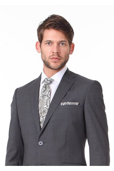 Kip Regular Fit 4 Drop Mono Collar Plain Weave Suit