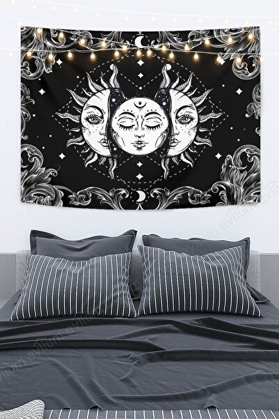 PASAJ HOME Güneş Ve Ay Duvar Halısı, Tapestry Duvar Örtüsü