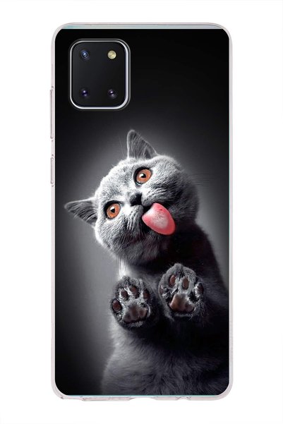 PrintiFy Samsung Galaxy Note 10 Lite ile Uyumlu 1mm Slim Fit Kedi 2 050c Bask...