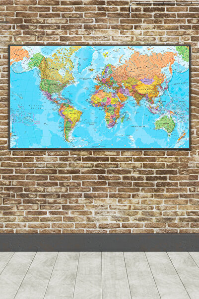 poster marketi Kendinden Yapışkanlı Dünya Haritası 3D Duvar Kağıdı