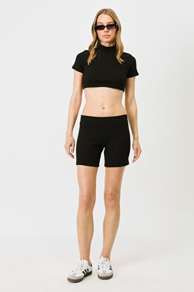 C&City Black Corded Women's Knitted Long Boxers - 931