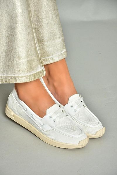 Fox Shoes S374610304 Freizeitschuhe für Damen aus weißem Stoff