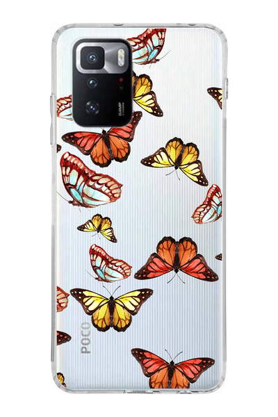 PrintiFy Xiaomi Poco X3 GT ile Uyumlu 1mm Slim Fit Water Color 2 Baskılı Şeff...