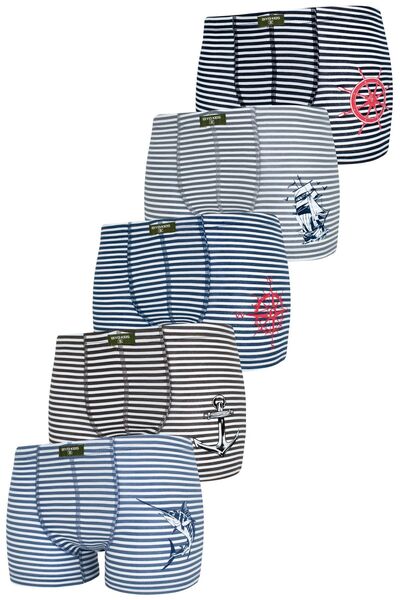 biyokids Boxeri cu imprimeu cu vele pentru băieți, pachet de 5 culori mixte 2720