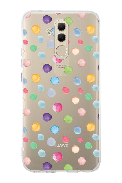 PrintiFy Huawei Mate 20 Lite ile Uyumlu 1mm Slim Fit Water Color 6 Baskılı Şe...