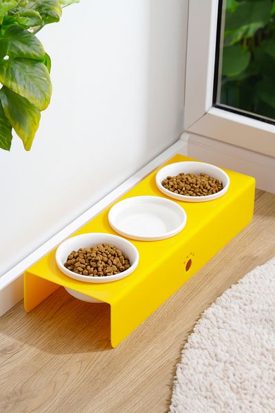 relaxco decoration & pet furniture وعاء ماء لطعام القطط والكلاب مكون من 3 قطع من السيراميك