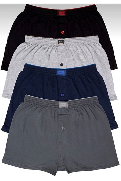 Derin underwear Tutku Ανδρικό Ανδρικό Χτενισμένο Βαμβακερό Μπόξερ Πετσέτα Μέσης Άνετη Εφαρμογή 4 Τεμάχια