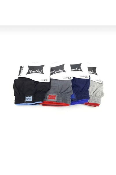 Derin underwear Tutku Ανδρικό Ανδρικό Χτενισμένο Βαμβακερό Μπόξερ Πετσέτα Μέσης Άνετη Εφαρμογή 4 Τεμάχια