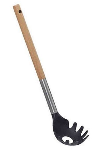BRE HOME 31 cm Bamboo Handle - Pasta Spaghetti Spoon and Ladle