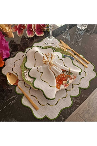 LASETU Зелено-син детайлен 12-частен американски сервиз - Supla петноустойчив...