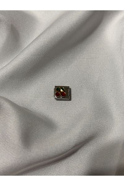 OCTW Italian Bracelet Charm - Stainless Steel, Plain cherry, Light color