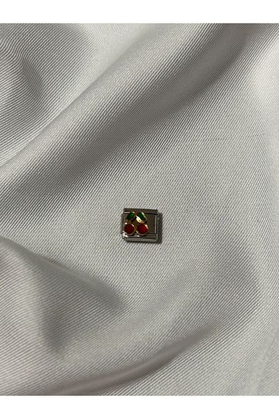 OCTW Italian Bracelet Charm - Stainless Steel, Plain cherry, Light color
