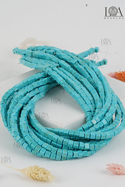 LANDOFACCESSORY Sıkma Doğal Taş - Takı Aksesuarı - Doğal Taş Boncuk - 6 mm Ka...