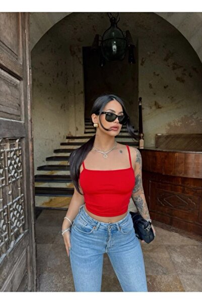 joshua Women's Scuba Fabric Rope Strap Crop Top