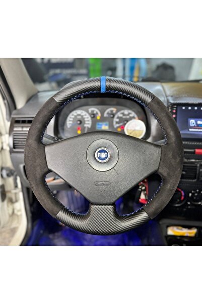 imza direksiyon kılıfı Fiat Albea Tam Uyumlu Direksiyon Kılıfı  Alcantra Karb...