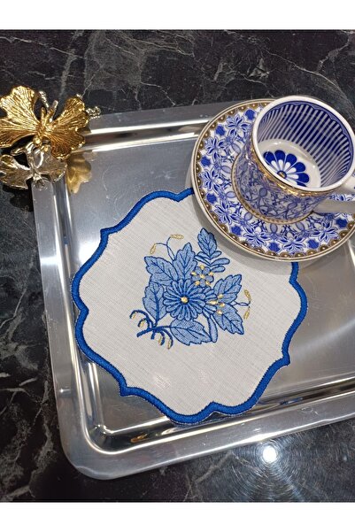 LASETU فام إن بلو مناديل تقديم الكوكتيل والقهوة 4 قطع