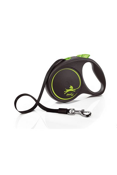 Flexi Extending Walking Collar - Black Design Strip