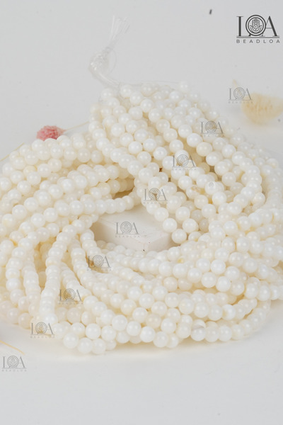 LANDOFACCESSORY Yuvarlak Sedef Doğal Taş - Kolye Bileklik Aksesuarı- Doğal Ta...