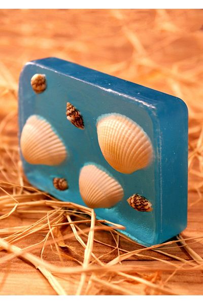 FANTASTİK SANAT ATÖLYESİ Transparent Decorative Bath Soap - Oyster and Mussel, Ocean Scent