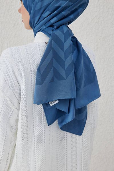 VALORSCARF Σάλι ζακάρ με μοτίβο ψαροκόκκαλο