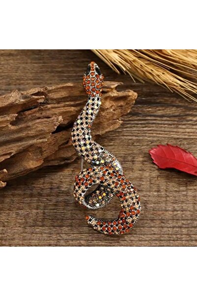 TekinAksesuar15 Taşlı Yılan Broş Ve Kolye Ucu, Unısex Aksesuar