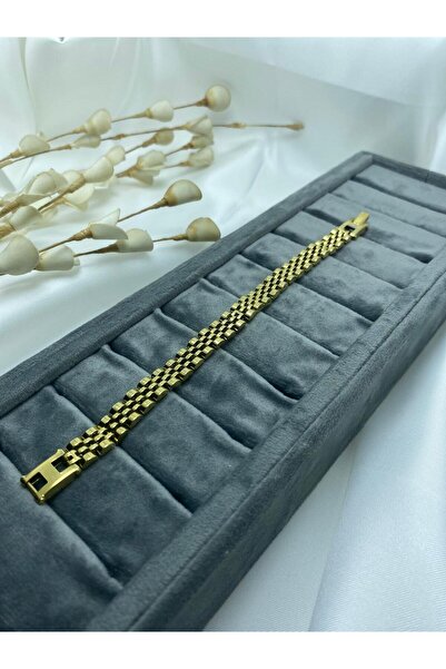 staınless steel ÇELİK ÖZEL MODEL KALIN GOLD BİLEKLİK