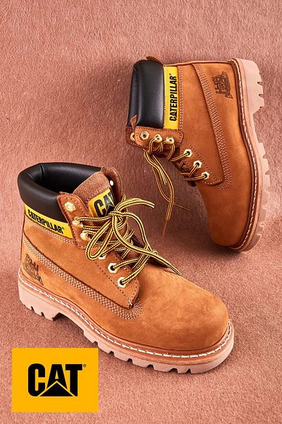 Caterpillar Γνήσιες δερμάτινες καθημερινές χειμερινές μπότες εξωτερικού χώρου με αντιολισθητική σόλα από καουτσούκ