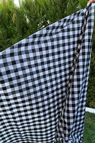 DEVRİM OLİVYA TEKSTİL Siyah - Beyaz Küçük Kare Desenli Pötikareli Masa Örtüsü, Sofra Bezi, Piknik Örtüsü